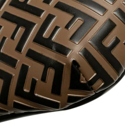 Pre-owned Fendi Black Brown Pvc Canvas Fanny Pack Sling Bag ()