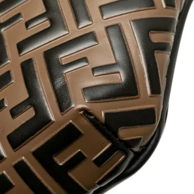 Pre-owned Fendi Black Brown Pvc Canvas Fanny Pack Sling Bag ()