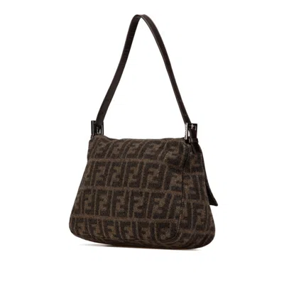 Pre-owned Fendi Brown Khaki Wool Leather Shoulder Bag ()