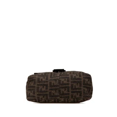 Pre-owned Fendi Brown Khaki Wool Leather Shoulder Bag ()