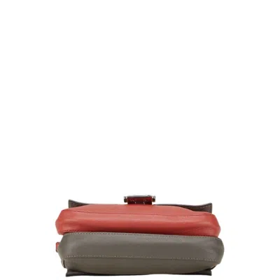 Pre-owned Fendi Multi-color Red Color Leather Handbag Shoulder Bag ()