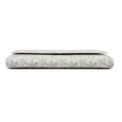 Pre-owned Goyard White Coated Canvas Chain/shoulder Wallet ()