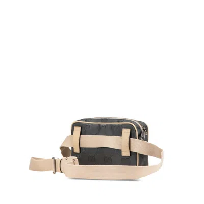 Pre-owned Gucci Beige Gray Nylon Leather Fanny Pack Sling Bag ()
