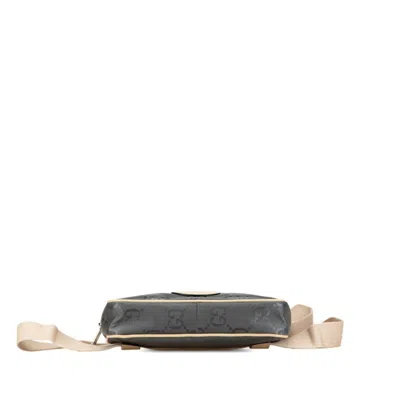 Pre-owned Gucci Beige Gray Nylon Leather Fanny Pack Sling Bag ()