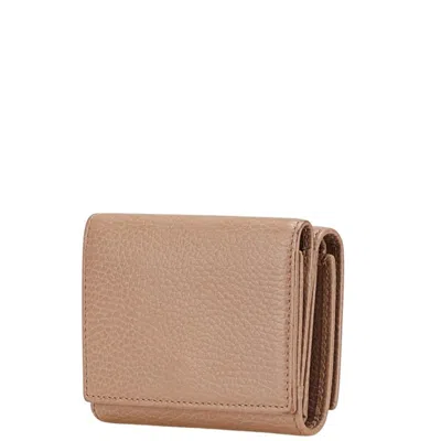Pre-owned Gucci Beige Leather Wallet (tri-fold) ()