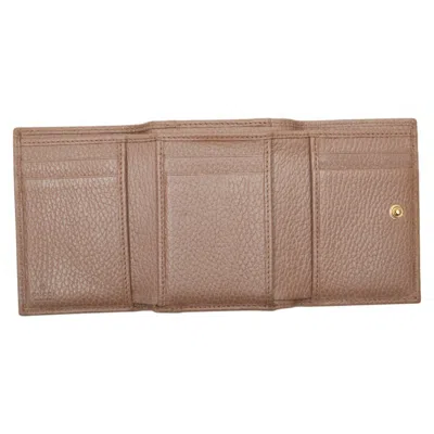 Pre-owned Gucci Beige Leather Wallet (tri-fold) ()