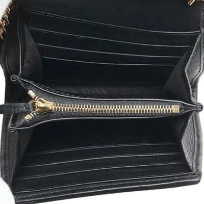 Pre-owned Gucci Black Gold Leather Shoulder Bag ()