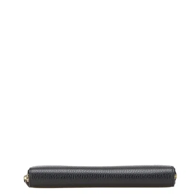 Pre-owned Gucci Black Leather Long Wallet (bi-fold) ()