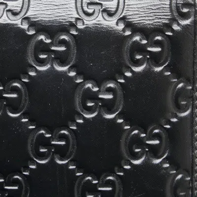 Pre-owned Gucci Black Leather Long Wallet (bi-fold) ()
