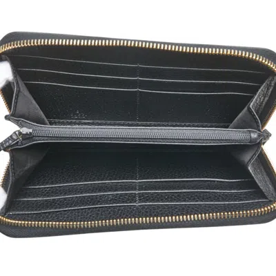 Pre-owned Gucci Black Leather Long Wallet (bi-fold) ()