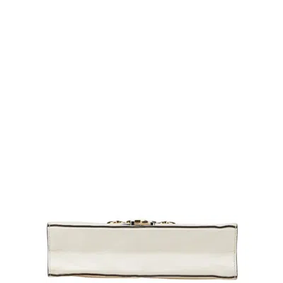 Pre-owned Gucci Gold Silver White Leather Shoulder Bag ()