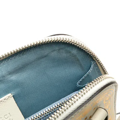Pre-owned Gucci Gold White Leather Shoulder Bag ()