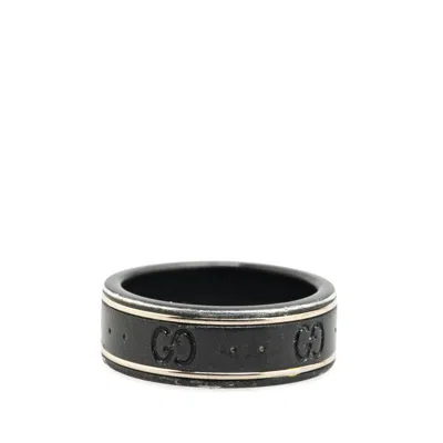 Pre-owned Gucci Icon Black Ceramic Band Ring ()