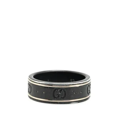 Pre-owned Gucci Icon Black Ceramic Band Ring ()