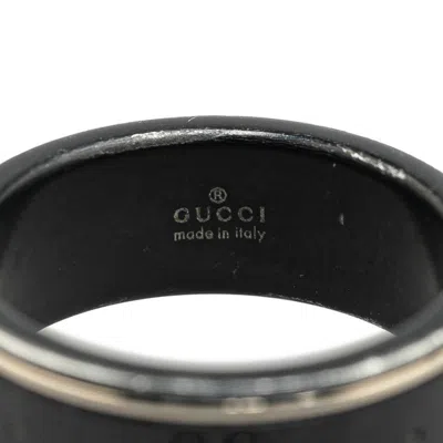 Pre-owned Gucci Icon Black Ceramic Band Ring ()