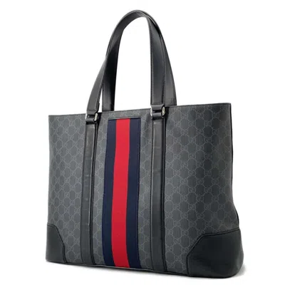Pre-owned Gucci Sherry Line Black Gg Supreme Tote Bag ()