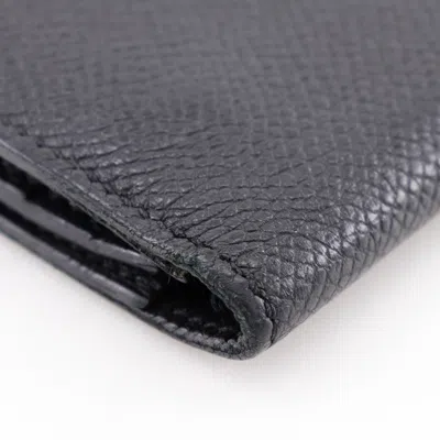 Pre-owned Hermes Bearn Black Courchevel Leather Wallet (bi-fold) ()