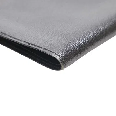 Pre-owned Hermes Black Leather Wallet (bi-fold) ()