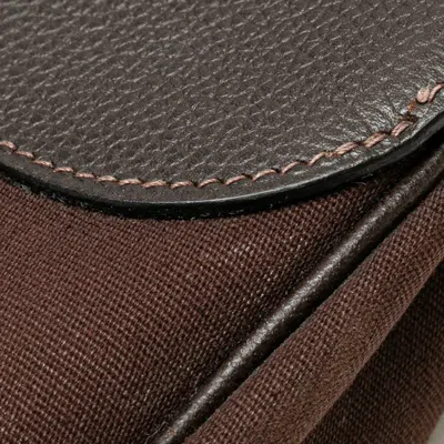 Pre-owned Hermes Colorado Brown Toile Officier Vache Liegee Leather Shoulder Bag ()