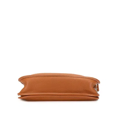 Pre-owned Hermes Evelyne Brown Gold Taurillon Clemence Leather Shoulder Bag ()