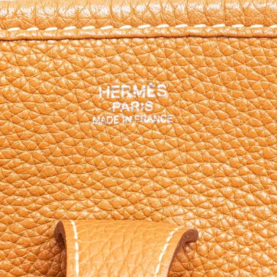 Pre-owned Hermes Evelyne Brown Gold Taurillon Clemence Leather Shoulder Bag ()