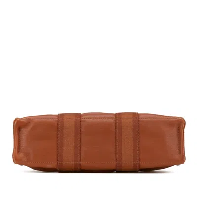 Pre-owned Hermes Fourre Tout Brown Canvas Leather Tote Bag ()