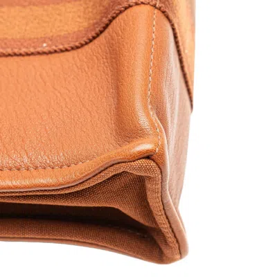 Pre-owned Hermes Fourre Tout Brown Canvas Leather Tote Bag ()