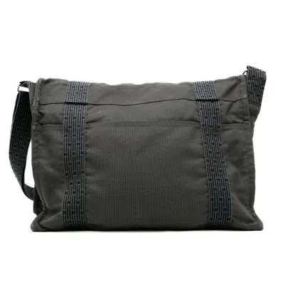 Pre-owned Hermes Gray Canvas Shoulder Bag ()
