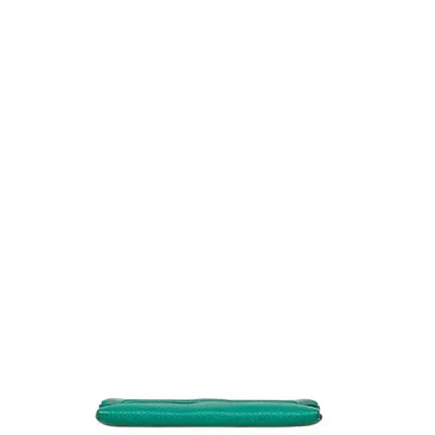 Pre-owned Hermes Green Epsom Leather Coin Purse/coin Case ()
