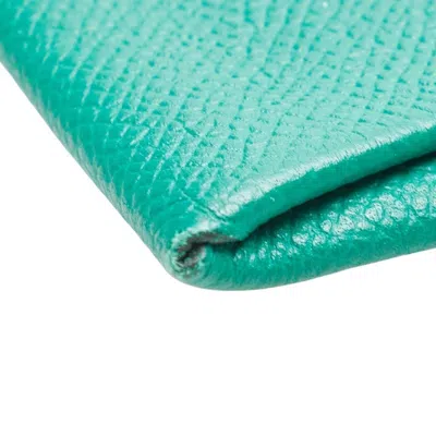 Pre-owned Hermes Green Epsom Leather Coin Purse/coin Case ()
