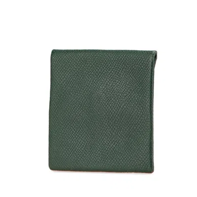 Pre-owned Hermes Green Vert Epsom Leather Coin Purse/coin Case ()