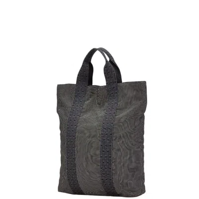 Pre-owned Hermes Her Line Gray Canvas Handbag Tote Bag ()