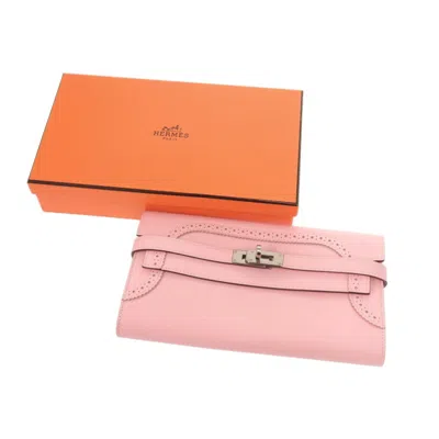 Pre-owned Hermes Rose Sakura Swift Leather Long Wallet (bi-fold) ()