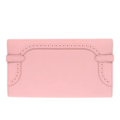 Pre-owned Hermes Rose Sakura Swift Leather Long Wallet (bi-fold) ()