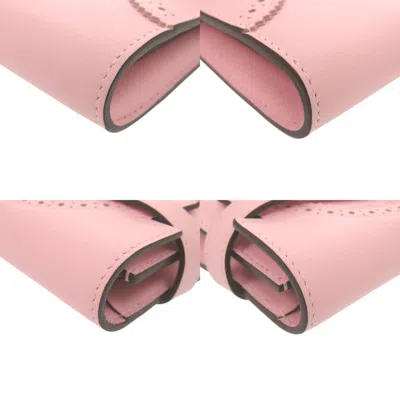 Pre-owned Hermes Rose Sakura Swift Leather Long Wallet (bi-fold) ()