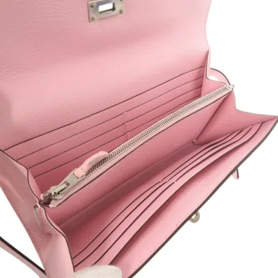 Pre-owned Hermes Rose Sakura Swift Leather Long Wallet (bi-fold) ()