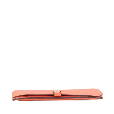 Pre-owned Hermes Salmon Pink Togo Leather Long Wallet (bi-fold) ()