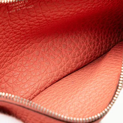 Pre-owned Hermes Salmon Pink Togo Leather Long Wallet (bi-fold) ()