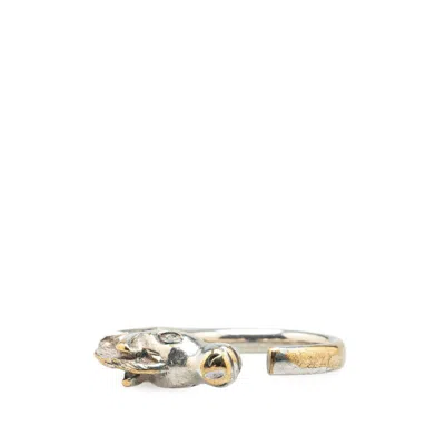Pre-owned Hermes Silver Metal Band Ring ()