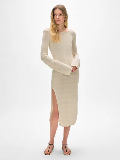White + Warren Organic Cotton Tape Cover-up Dress In Ecru