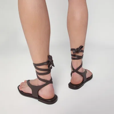 A.emery The Heidi Sandals Dark Brown In Leather