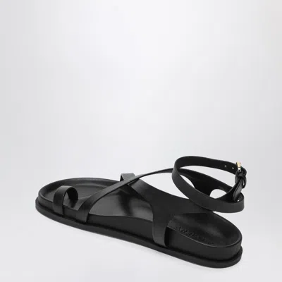 A.emery 'jalen Slim' Black Sandals With Criss-crossed Straps And Buckle Closure