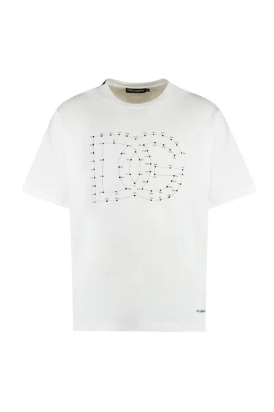 Dolce & Gabbana White T-shirt With Iconic Dg Logo Graphic