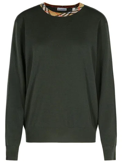 Burberry Michael Dark Green Wool Sweater In Green
