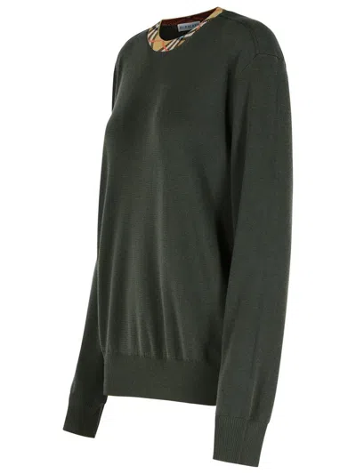 Burberry Michael Dark Green Wool Sweater In Green