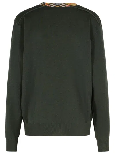 Burberry Michael Dark Green Wool Sweater In Green