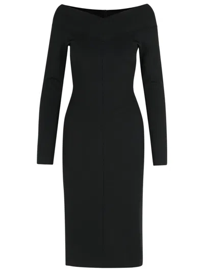Stella Mccartney Viscose Blend Midi Dress With Exposed Shoulders