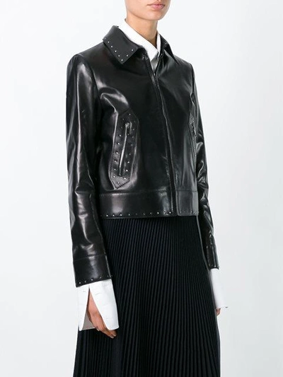 Shop Valentino Studded Jacket In Black