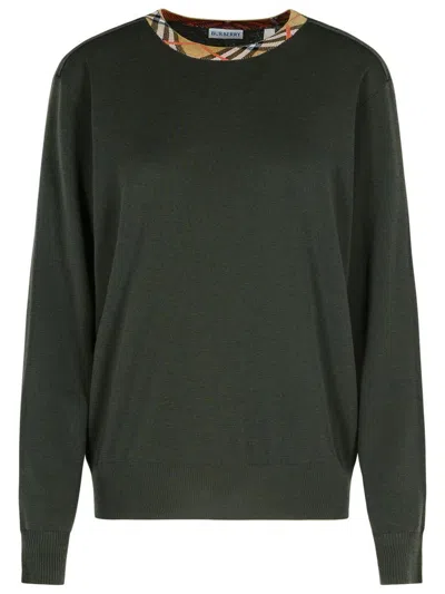 Burberry Michael Dark Green Wool Sweater In Green
