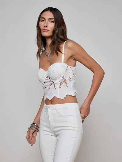 L Agence Sonya Lace Bustier In White